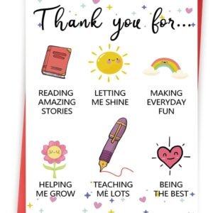 Lovely Thank You Teacher Card, Great Teacher Appreciation Gifts Card from Students, Thank You for Helping Me Grow, End of Term Gift
