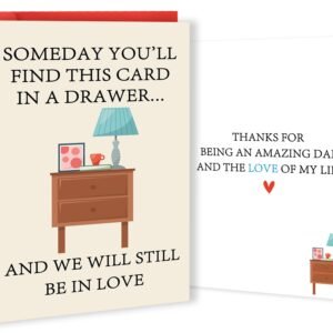 Romantic Fathers Day Card Gifts for Husband Boyfriend Fiance, Funny Father's Day Card from Wife Girlfriend Fiancee, Happy Fathers Day Decorations